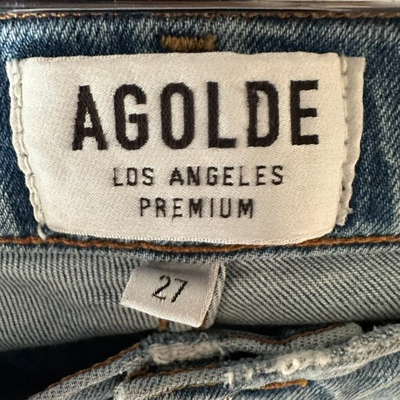 AGOLDE Sophie Crop Jean Chewed Hem Denim Pants US 27 Light Wash - Picture 9 of 15